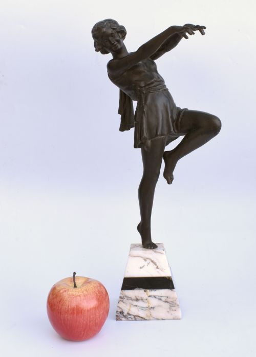 fig 1. Art Deco Original Figure By French Sculpture Carlier, Signed, c1930