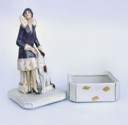 fig 1. Art Deco RARE Powder Box By Fasold & Stuach, c1930