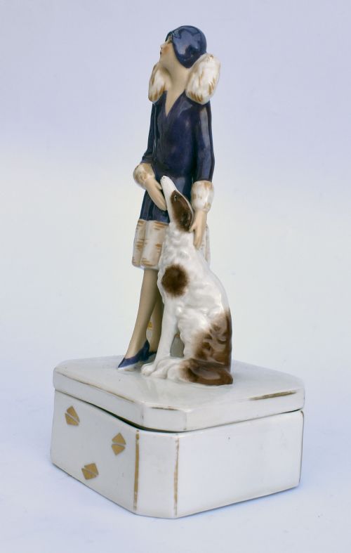 fig 2. Art Deco RARE Powder Box By Fasold & Stuach, c1930