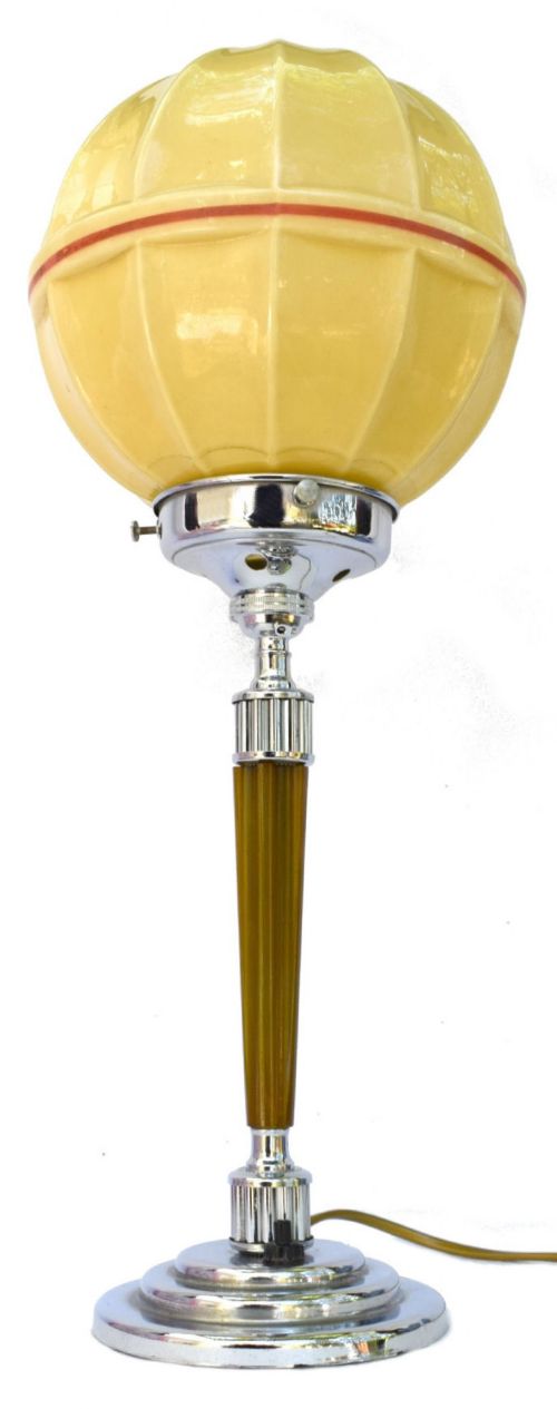 Art Deco Catalin Bakelite and Chrome Table Lamp, C1930's