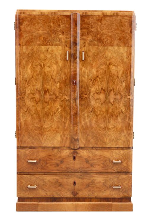 Art Deco Figured Walnut Tallboy, Circa 1930