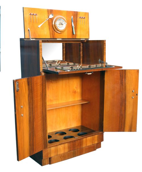 ART DECO WALNUT COCKTAIL CABINET C1930 - ADDITIONAL PHOTO 1