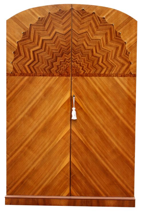 Art Deco Spectacular Starburst Double Wardrobe, C1930