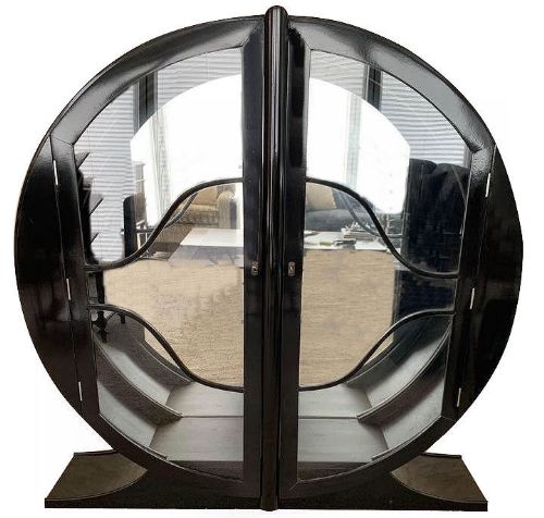 Art Deco Ebonized Display Cabinet, C1930