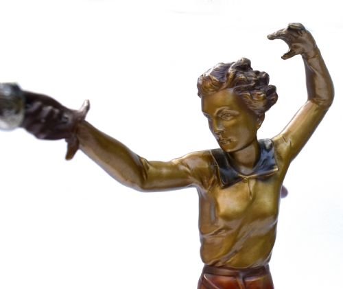 ART DECO FIGURE 'THE JOUSTER' BY JOSEF LORENZL C1930 - ADDITIONAL PHOTO 1