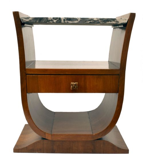 Art Deco U Base Occasional Side Table, C1930