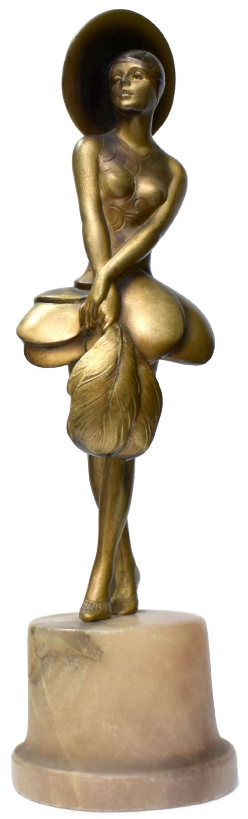 Art Deco Spelter Figure Attb Lorenzl, C1930