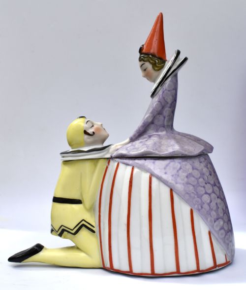 Art Deco Porcelain Novelty Lidded Jar, C1930