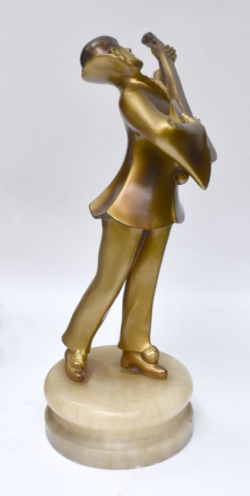 ART DECO MANDOLIN PLAYER BY JOSEF LORENZL C1930 - ADDITIONAL PHOTO 1