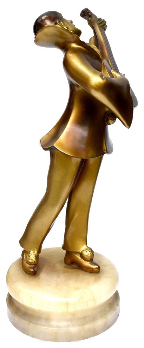 ART DECO MANDOLIN PLAYER BY JOSEF LORENZL C1930 - ADDITIONAL PHOTO 4