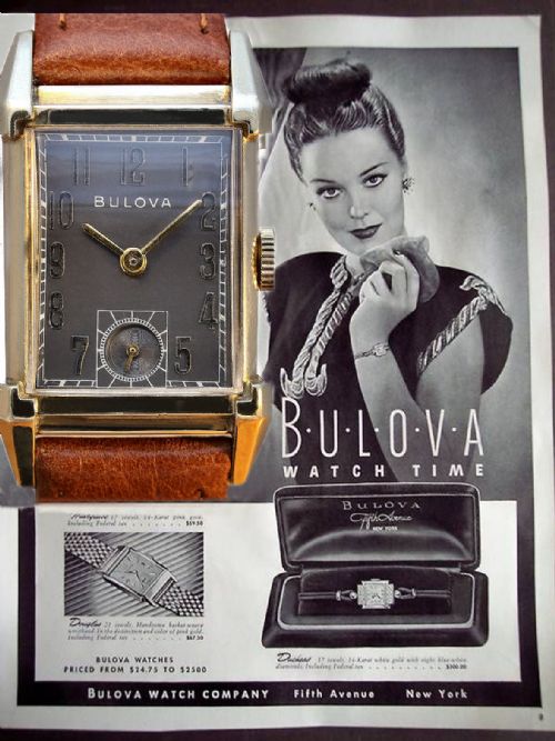 fig 1. Art Deco Gents 10k Gold Filled Wrist Watch, Fully Serviced, By Bulova