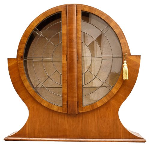 Art Deco Circular Display Cabinet in Walnut, 1930'S