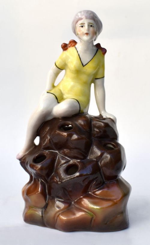 Art Deco Flapper Bathing Belle Hat Pin Holder, 1930'S