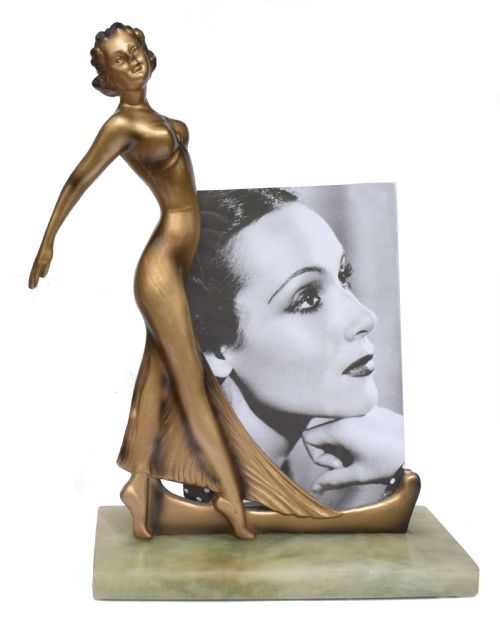 Art Deco Spelter Figurative Picture Frame, C1930, English