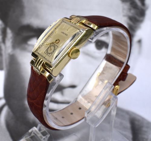 fig 2. Art Deco 10k GF Gents Wristwatch By Longines, Serviced, c1943