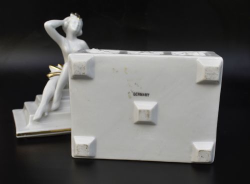 ART DECO PORCELAIN POWDER BOX JAR GERMANY C1930 - ADDITIONAL PHOTO 3