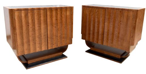 Art Deco Matching Pair of U Base Console Tables, C1930