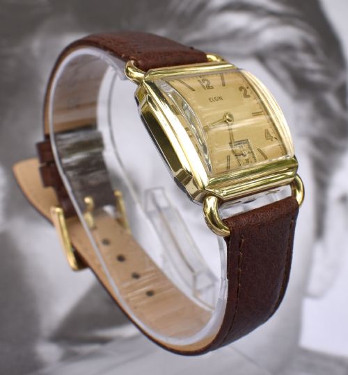ART DECO SERVICED 10K GOLD FILLED GENTS WRIST WATCH BY ELGIN C1946 - ADDITIONAL PHOTO 5