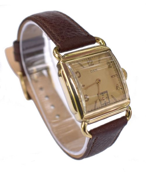 ART DECO SERVICED 10K GOLD FILLED GENTS WRIST WATCH BY ELGIN C1946 - ADDITIONAL PHOTO 6