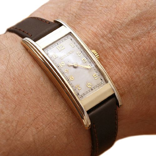 fig 1. Art Deco Streamline 10k GF ,c1936, Gents Watch, Bulova, Fully Serviced.
