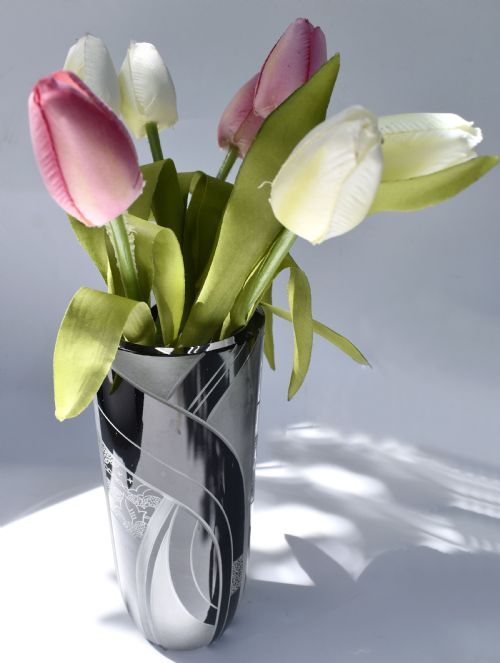 ART DECO BLACK ENAMEL GLASS ETCHED VASE C1935 - ADDITIONAL PHOTO 5