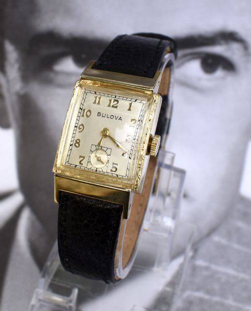 fig 1. Art Deco Gents 10k Rolled Gold Wristwatch, c1949, Fully Serviced