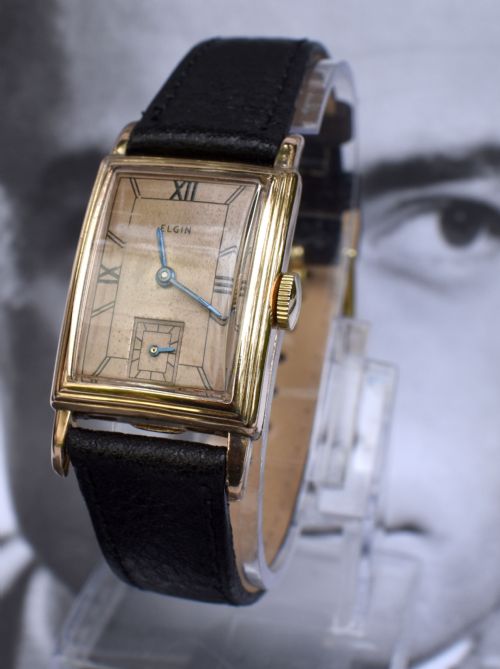 Art Deco 1939 Elgin in Rose Gold Fill Gents Watch, Newly Serviced.