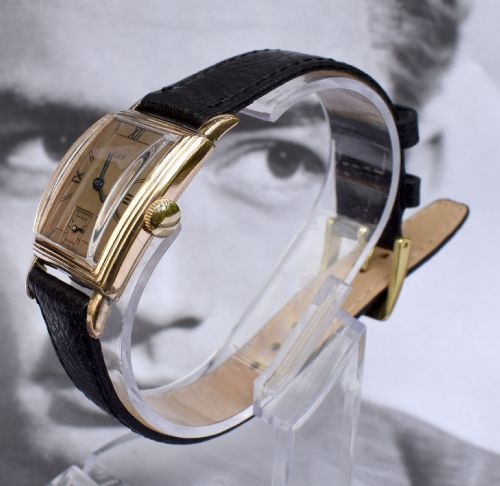 fig 1. Art Deco 1939 Elgin In Rose Gold Fill Gents Watch, Newly Serviced.