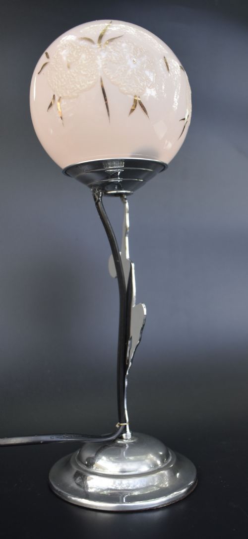 ART DECO CHROME FIGURAL TABLE LAMP C1930 - ADDITIONAL PHOTO 4