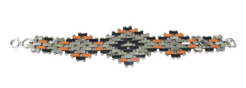 ART DECO 1930'S 'BRICKWORK' BRACELET BY JAKOB BENGEL GERMANY - ADDITIONAL PHOTO 4