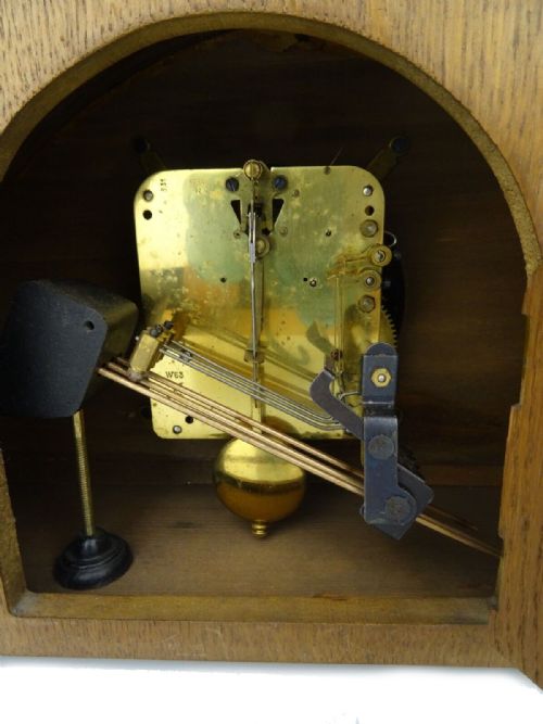ART DECO 8 DAY CHIMING MANTLE CLOCK BY JUNGHANS C1930S - ADDITIONAL PHOTO 6