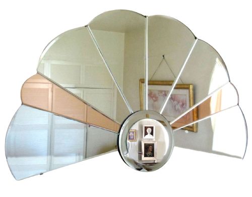 ART DECO LARGE TWO TONE WALL MIRROR C1930 - ADDITIONAL PHOTO 3