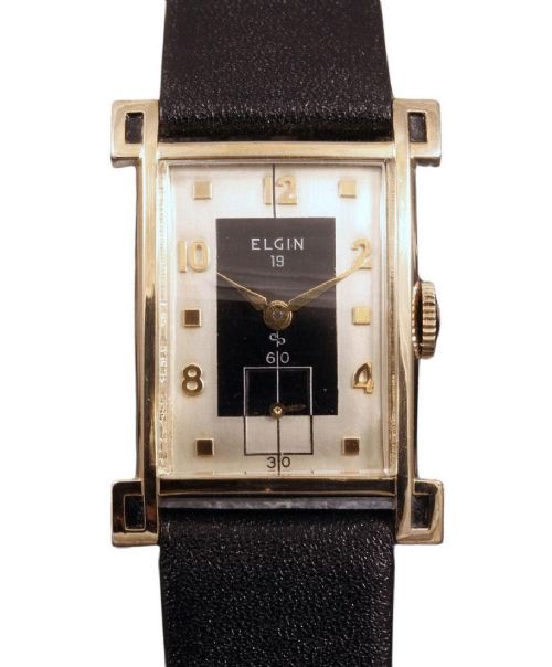 Art Deco Gents Watch, 10k Gf, by Elgin, Serviced, C1954