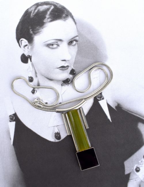 Art Deco Bakelite and Chrome Necklace, C1930