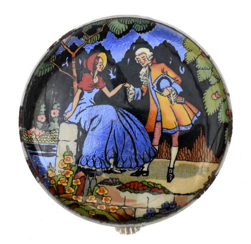 Art Deco Powder Compact Crinoline Lady by Gwenda , Unused, C1930