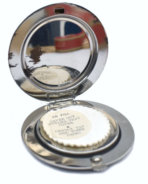 fig 1. Art Deco Powder Compact CRINOLINE LADY By Gwenda , Unused, c1930