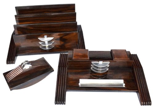 Art Deco Streamline French Desk Set, Circa 1930