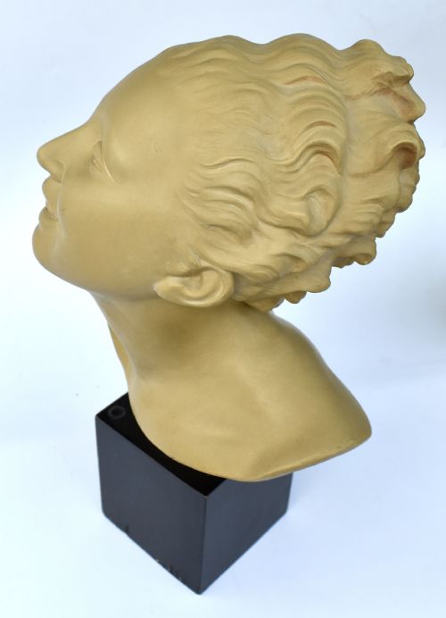 ART DECO BUST ON STAND BY BOHUMIL REZL C1930 - ADDITIONAL PHOTO 8