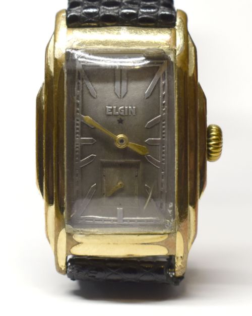 Art Deco Gents 14k Gold Filled Watch by Elgin , 1934