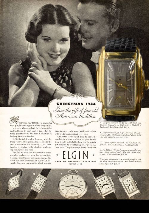 fig 1. Art Deco Gents 14k Gold Filled Watch By Elgin , 1934