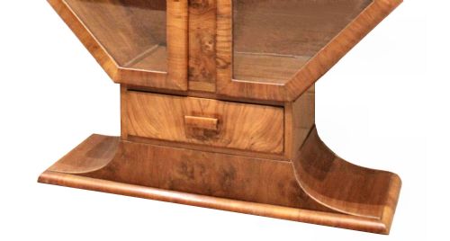 ART DECO OCTAGONAL WALNUT DISPLAY CABINET C1930 - ADDITIONAL PHOTO 2