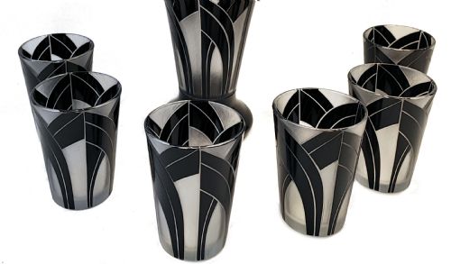 ART DECO CZECH GLASS DRINKS SET C1930 - ADDITIONAL PHOTO 1