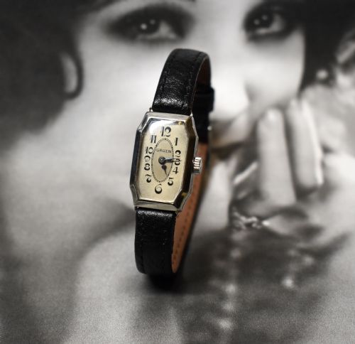 Art Deco 14k White Gold Watch by Gruen, C1927