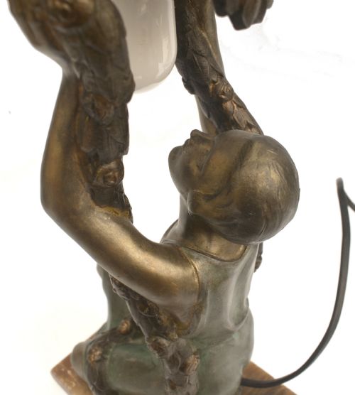 ART DECO FIGURAL LAMP BY PSEGA FRANCE C1930 - ADDITIONAL PHOTO 8