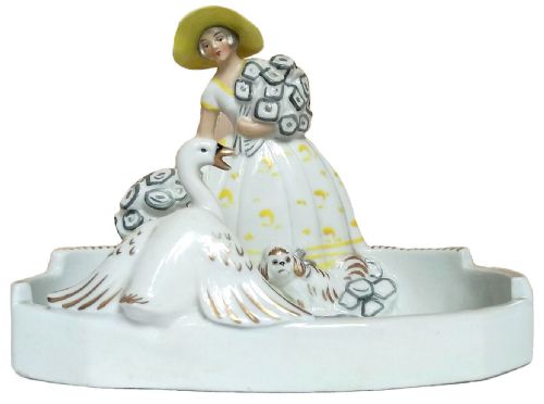 Art Deco Porcelain Poche, French, C1930