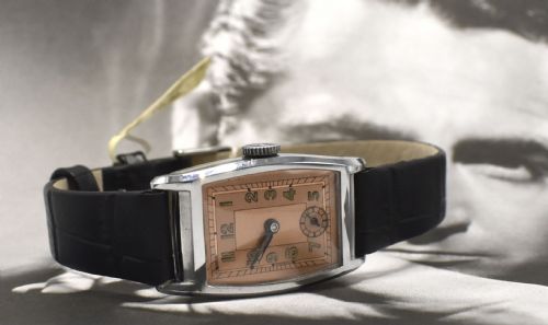 Art Deco 1930'S Gents Chrome Wristwatch, Never Used, Newly Serviced