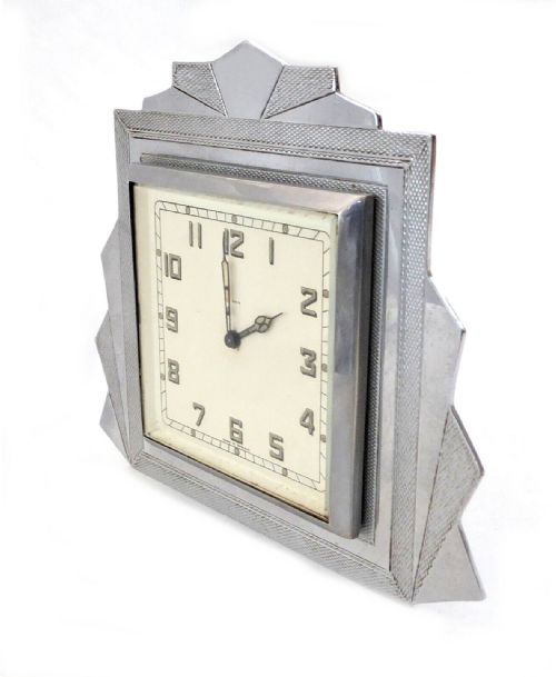 ART DECO CHROME SMALL 'SMITHS' CLOCK BY AL DAVENPORT C1930 - ADDITIONAL PHOTO 7