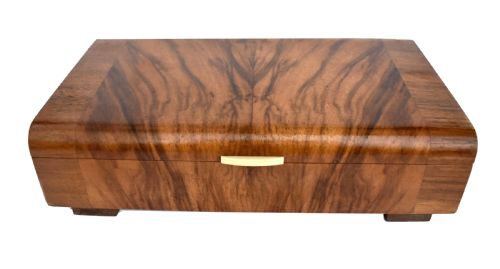 Art Deco Walnut & Bakelite Rectangular Box, English, C1930