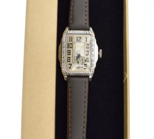 fig 3. Art Deco Gentleman's 14k White Gold Watch By Bulova, c1929, Serviced.