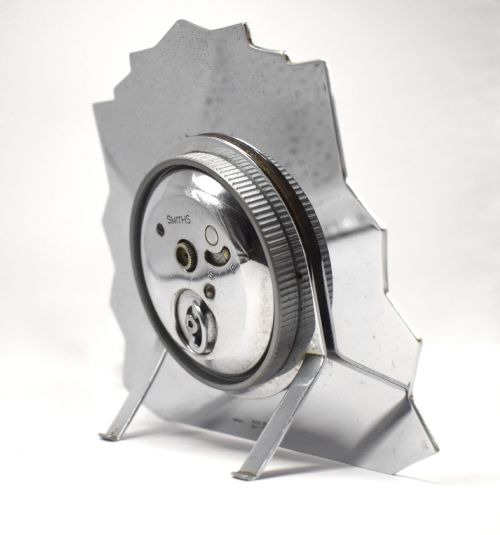 ART DECO CHROME SMALL 'SMITHS' CLOCK BY AL DAVENPORT C1930 - ADDITIONAL PHOTO 3